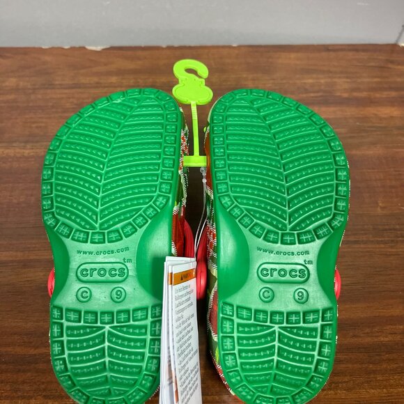 Crocs Toddler Baya Holiday Christmas Plaid Clogs Kelly Green - SIZE C9 - Picture 4 of 4